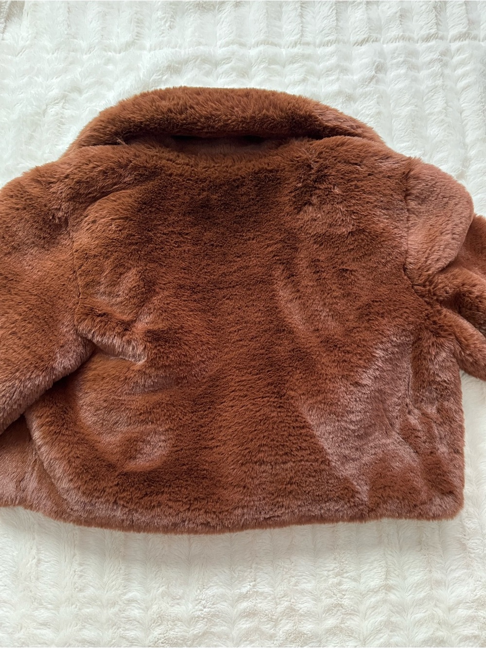 AKIRA Women’s Plush Chocolate Brown Cropped Jacket - Picture 2 of 5